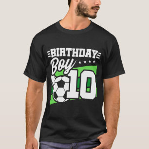 10-årig fotboll barn 10-års födelsedag pojke t shirt