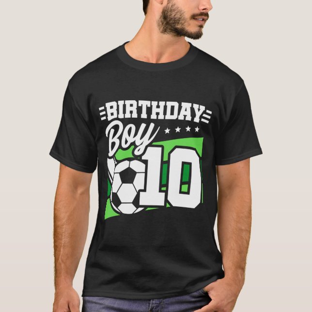 10-årig fotboll barn 10-års födelsedag pojke t shirt (Framsida)