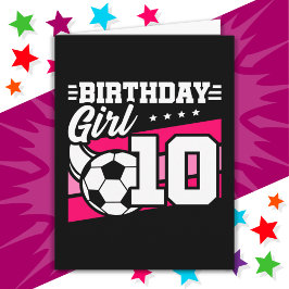 10-årig fotbollsmatch 10:e födelsedagsflicka kort