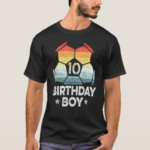 10-årig fotbollsspelare 10:e födelsedagspojken tio t shirt