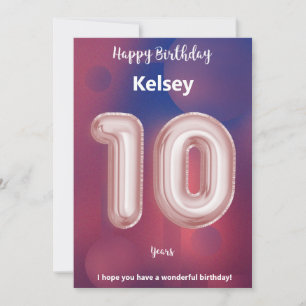 10-årig Grattis på födelsedagen-kort