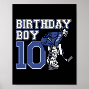 10-årig ishockey Goalie-årsjubileum 10:e födelseda Poster