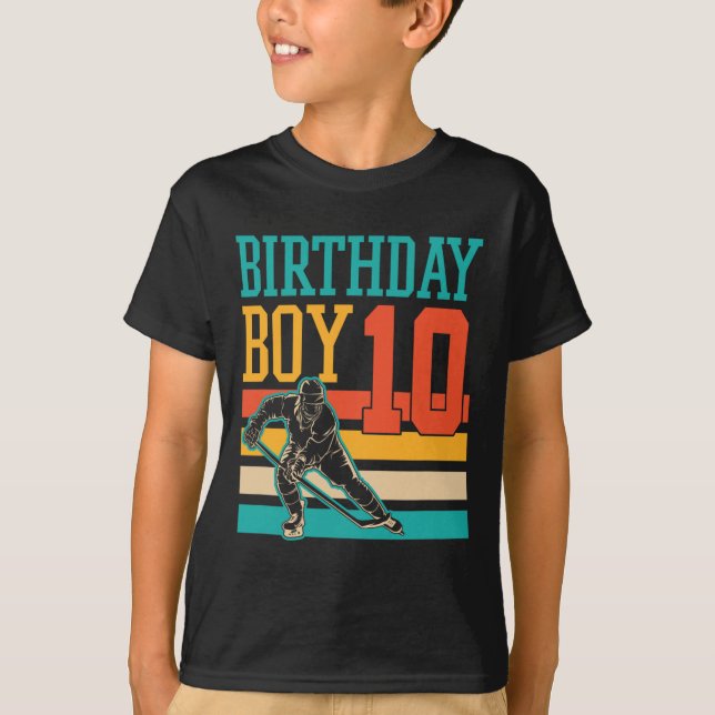 10-årig ishockey, trettonde Födelsedagsfesten T Shirt (Framsida)