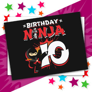 10-årig serietidningsstil Ninja 10-årsdag Vykort