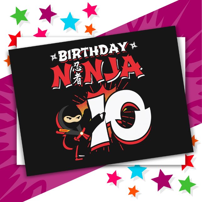 10-årig serietidningsstil Ninja 10-årsdag Vykort (Skapare uppladdad)