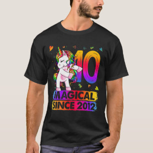 10-årig Unicorn-blommande 10:e födelsedagsegendome T Shirt