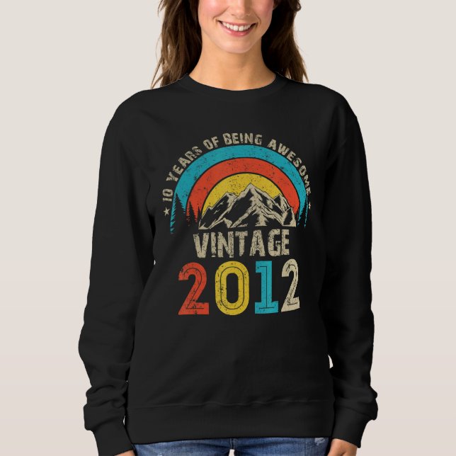 10-årig Vintage 2012 tionde födelsedagen T Shirt (Framsida)