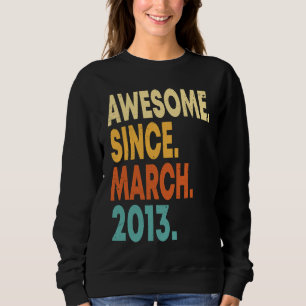 10-årig Vintage mars 2013 10th Birthday Boy T Shirt