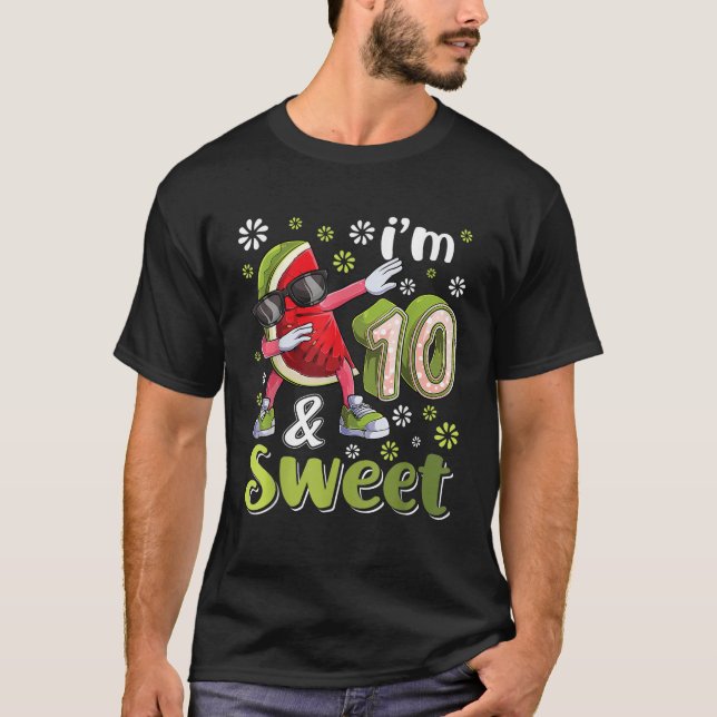 10-årig Watermelon Birthday Girl Sweet Fruit 1 T Shirt (Framsida)