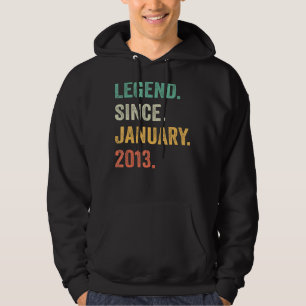 10-åriga 10:e födelsedagslegend sedan januari hoodie