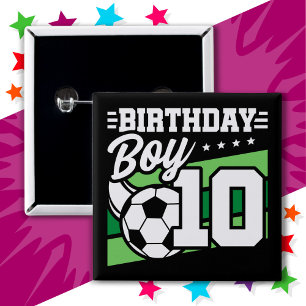 10-åriga fotbollsbarn i fotboll 10:e födelsedagspo knapp