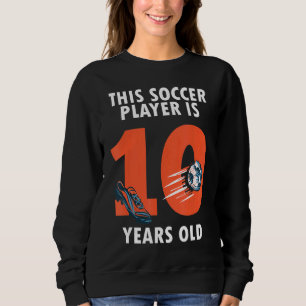 10-åriga fotbollsspelare, barn 10:e födelsedagsdag t shirt