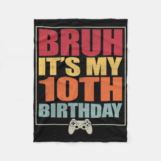 10-åriga Gamer Boy Bruh Det är min 10 B Fleecefilt