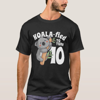 10-åriga Koala-födelsedagen Koalafied Girl 10Th Gi T Shirt