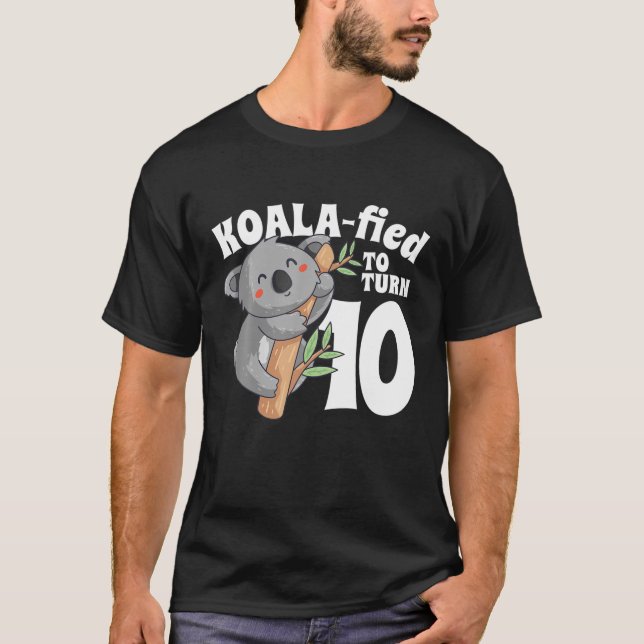 10-åriga Koala-födelsedagen Koalafied Girl 10Th Gi T Shirt (Framsida)