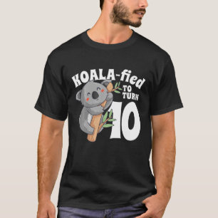 10-åriga Koala-födelsedagen Koalafied Girl 10Th  T Shirt