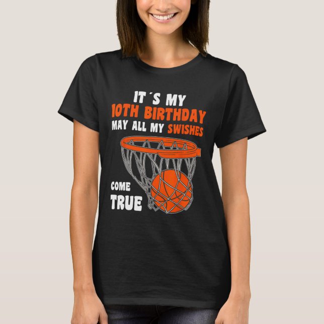 10-åriga Lycklig 10:e födelsedagsbasket 10:e Bi T Shirt (Framsida)