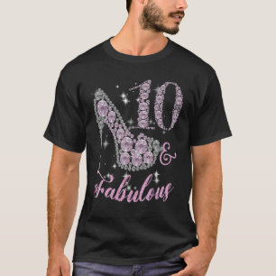 10-åriga och födelsetaltigt Pumps skor 10:e födels T Shirt