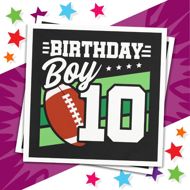 10-åriga Party-temat 10:e födelsedagspojken Pappersservett (Skapare uppladdad)