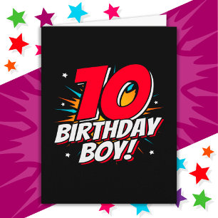 10-åriga superhjälten Birthday Boy 10th Birthday Kort