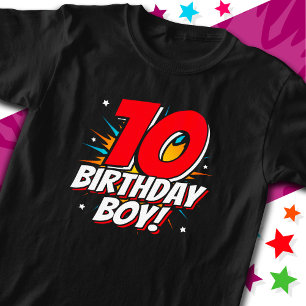 10-åriga superhjälten Birthday Boy 10th Birthday T Shirt