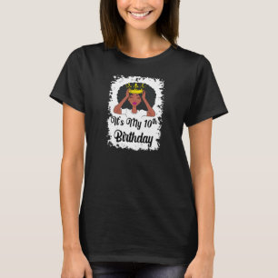 10-åriga Svart Melanin Women Girl Det är min 10:e T Shirt