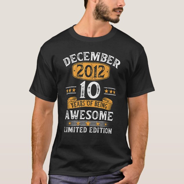 10 ÅRS ÅLDER 10:e födelsedagen december 2012 T Shirt (Framsida)