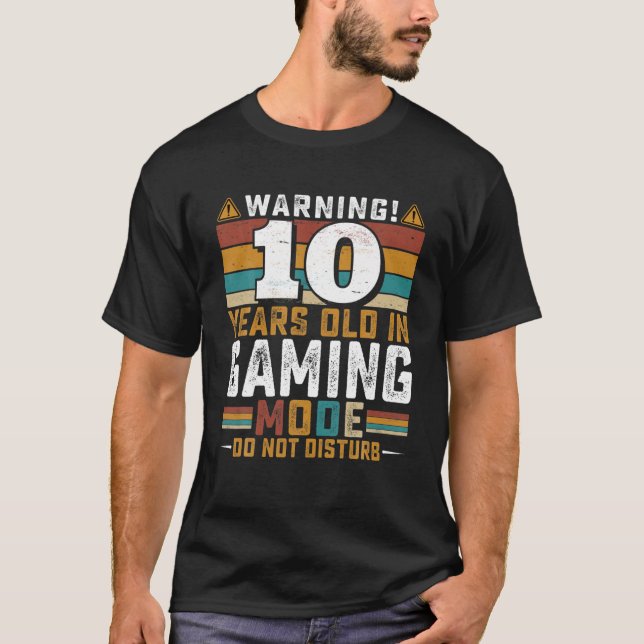 10 års ålder i spelläge stör inte - video t shirt (Framsida)