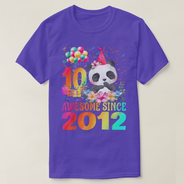 10 års ålder Panda Fantastisk 10:e födelsedag seda T Shirt (Design framsida)