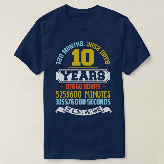 10 ÅRS Ålderdom i Fantastisk T Shirt (Design framsida)