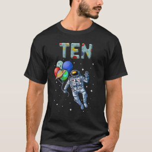 10 ÅRS Åldersdagpojke Astronaut 10:e födelsedagen T Shirt