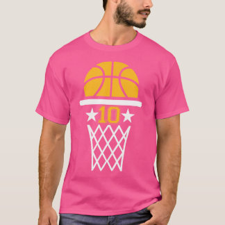 10 ÅRS Ålderspojke 10:e födelsedagsbaskettema T Shirt