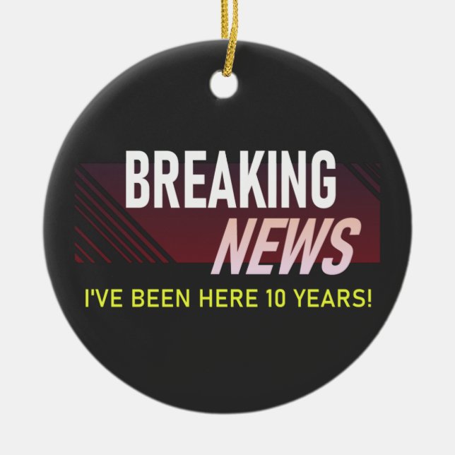 10 års arbetsårsdag 10:e arbetsförmedling julgransprydnad keramik (Framsidan)