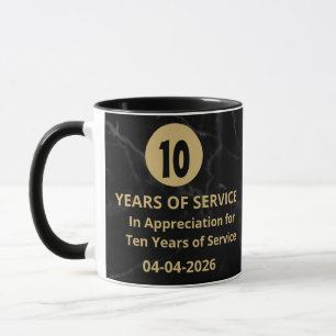 10 års arbetsårsdag Personalvärdering Mugg