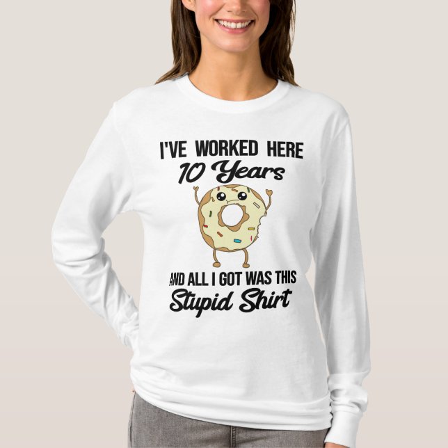 10 års arbetsårsdag - personalvärdering T-S T Shirt (Framsida)