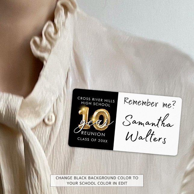 10 års återförening av klass Namn bricka Kom ihåg  Fraktsedel (Skapare uppladdad)