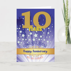 10 års återställningsårsdag, fet siffra kort