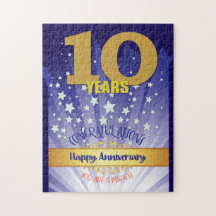 10 års återställningsårsdag, fet siffra pussel