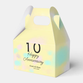 10 års bröllopsdag gul pastell namn retro bo presentaskar