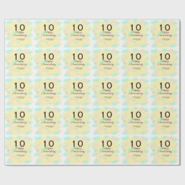 10 års bröllopsdag gul pastell namn retro bo presentpapper