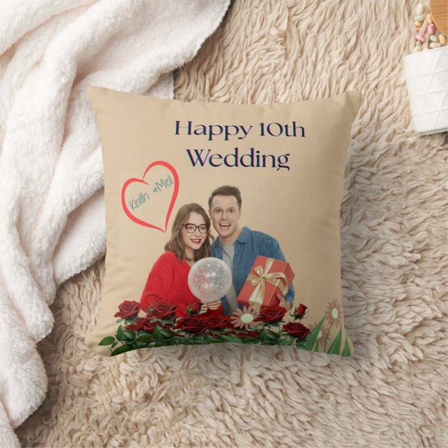 10-års bröllopsdag kudde (Filt)