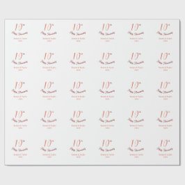 10-års bröllopsdag peach pastel namn retro b presentpapper