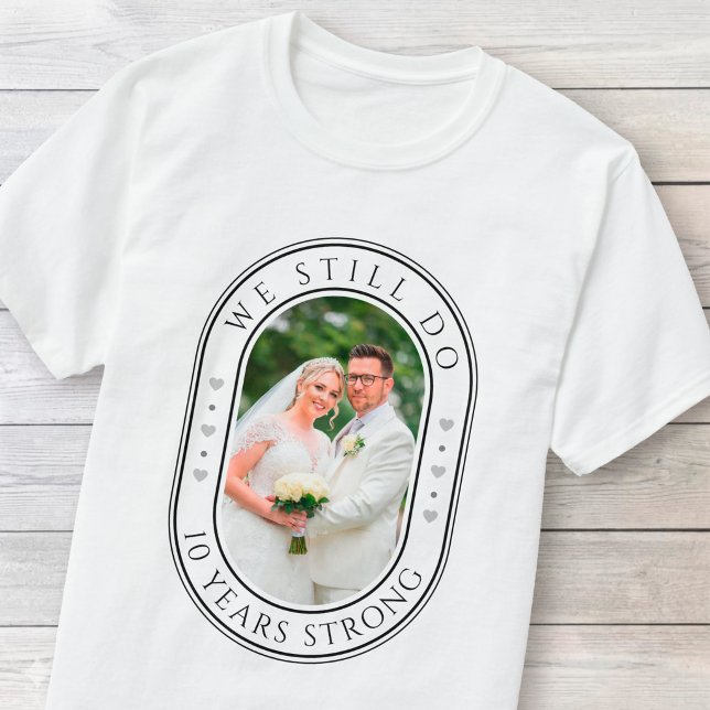 10-års bröllopsdag present för par Foto T Shirt (10th wedding anniversary matching tshirts)