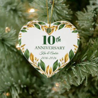 10-års bröllopsdag present | julgransprydnad keramik