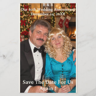10-års bröllopsjubileum Foto Par Spara Datum Brevpapper