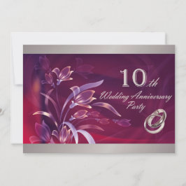 10-års bröllopsjubileum Inbjudningskort