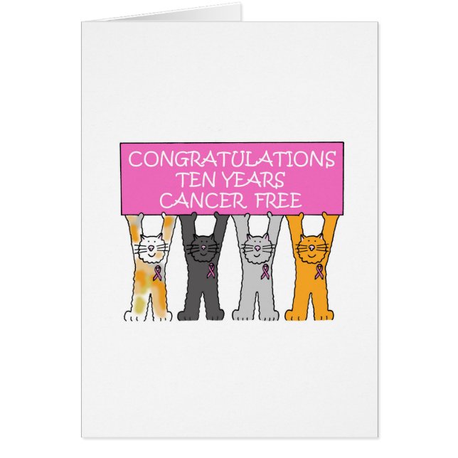 10 års cancerfria Grattisar Hälsningskort (Framsidan)
