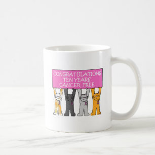 10 års cancerfria Grattisar Kaffemugg