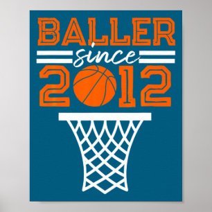 10-års födelsedag 2012 Basketspelare Pojkar Flicko Poster