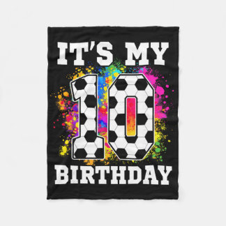 10 Års Födelsedag Fotbollstema Det är min 10-årsda Fleecefilt